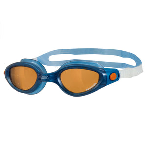 Blue swimming goggles with bronze lenses