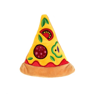 9 plush dog chew toys in the shapes of food