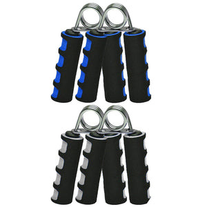 Two hand grip strengtheners. One blue and one grey