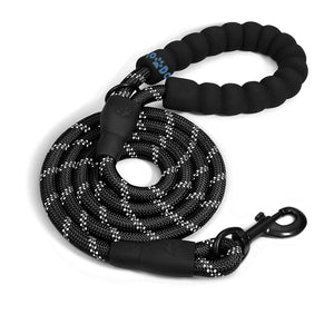 Black rope leash wrapped up