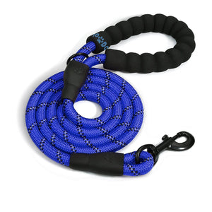 Black rope leash wrapped up