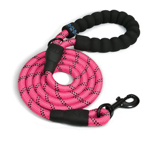 Black rope leash wrapped up