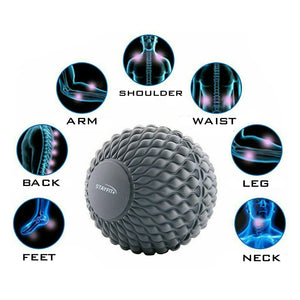 Grey massage ball with knobs all over meant for massages