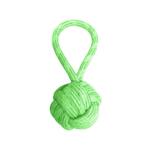 Green rope tug toy for dogs