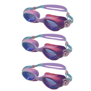 Three pairs of swimming goggles