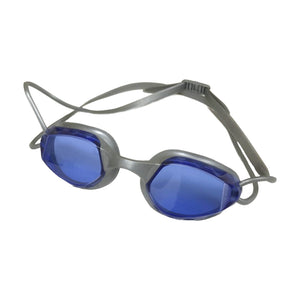 Black swimming goggles with a thin strap