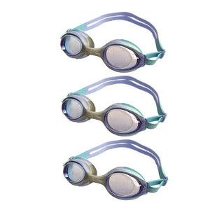 Three pairs of swimming goggles